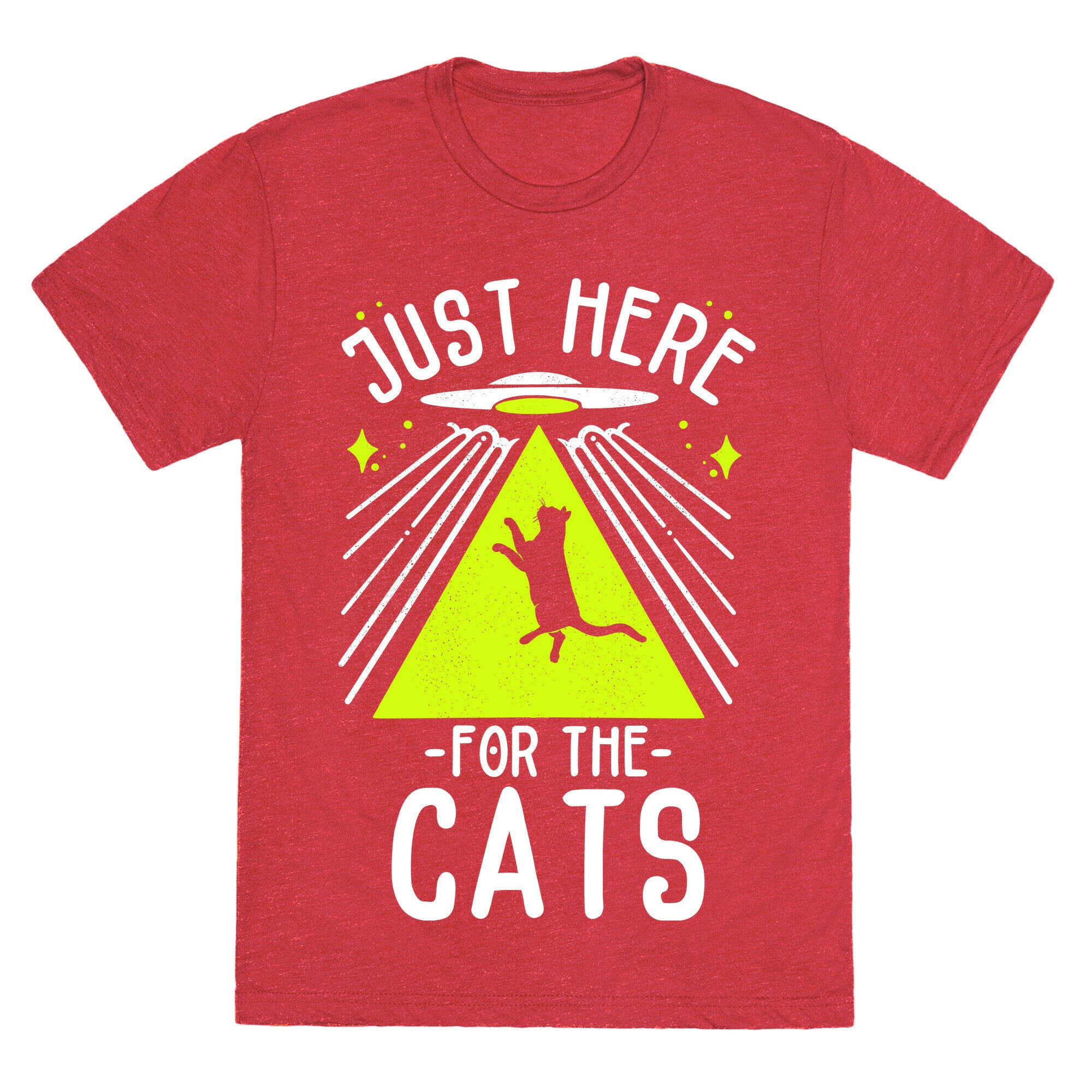 Just Here for the Cats UFO Unisex Triblend Tee